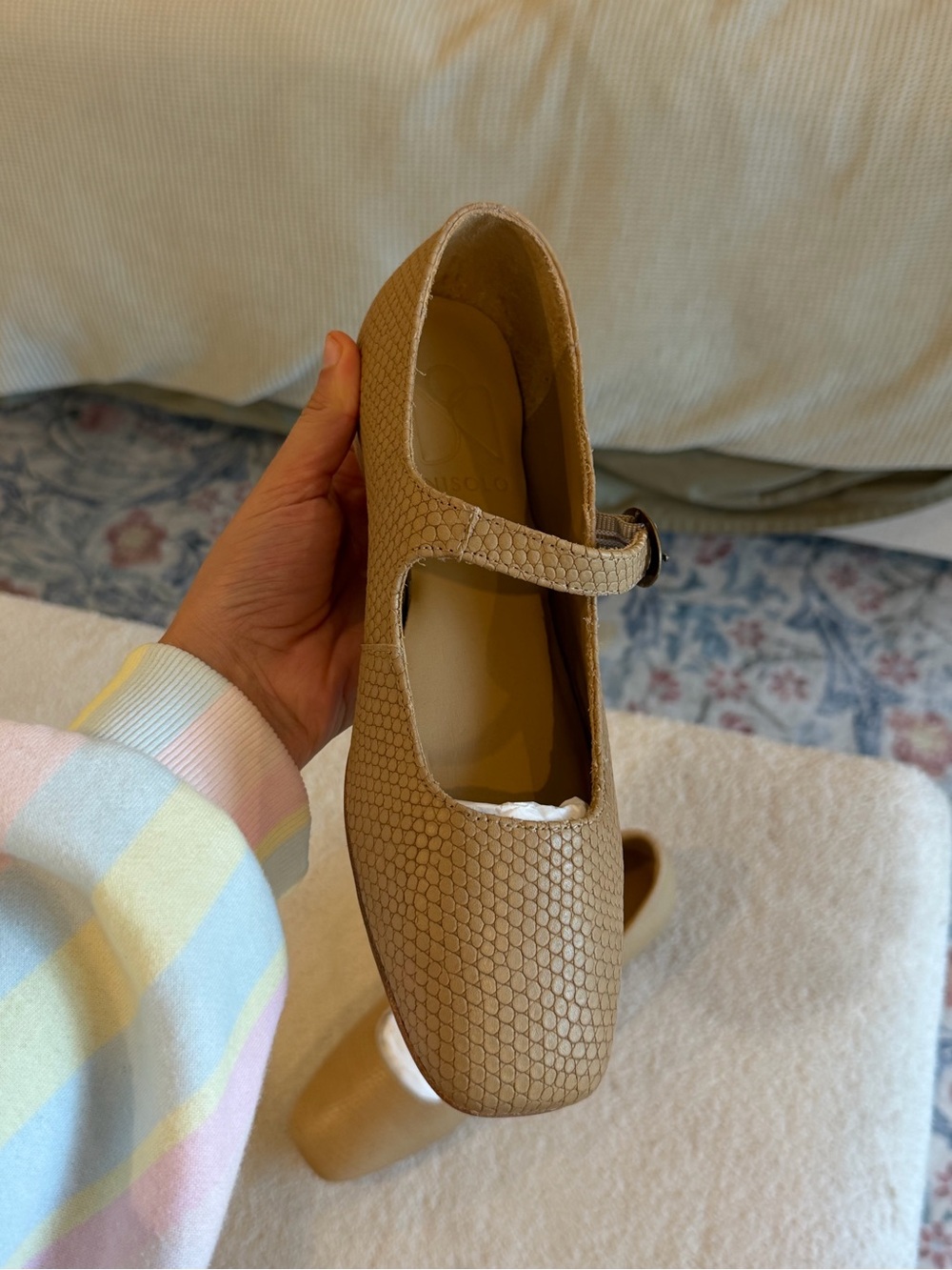 Nisolo Women's Tan Mary Jane Flats with Buckle Strap - Picture 4 of 4